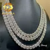 Hot Selling 13mm Baguette Diamond Moissanite Tennis Chain Silver 925 Iced Out Hip Hop Necklace Lab Grown Tennis Chain