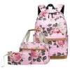 Borse zaino scolastico caldo per adolescenti ragazze borse per bambini leggero borse per bambini bambini viaggiare in tela floreale zaino bookbags set