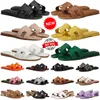 Kostenlose Versandschuppen für Frauen Plattform Sandalen flache Schuhe Damen Schieberegler Luxus schwarz weiß blaues Clemence Muster Ladies Schuhe im Freien im Freien Sneaker