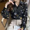 Женские блузки женская одежда весенняя осенняя модная принт Harajuku рубашка Y2K Сексуальная шифя с длинным рукавом Chefon Blous