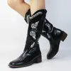 Bonjomarisa Female Love Heart Calf Stivali a mezzanotte per donne carine cowgirls cowboy tallone tacco vintage punk stivali occidentali donne 240415