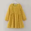 Filles robes filles robe 2024 en automne printemps enfants princesse décontractée couleur solide jacquard design enfants robes 3-9 ans