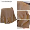 PLUSIZE Womens Summer Casual Shorts Elastic midja Solid Color Polyester Fabric High midjebyxor Lossa Bekväma andningsbara 240409