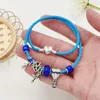 Charm Armband Dinglly Airplane Cross Air Balloon Pendant Leather for Women Men Heart Bead Staplade armband smycken gåvor