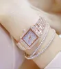 Les nouvelles femmes regardent des strass de ramiage Lady Diamond Stone Robe Watch Bracelet en acier inoxydable Bracelet Wrist Wames Crystal Watch4676756