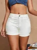 Women's Shorts 2023 Women Out Strt High Waist dded Detail Solid Diagonal Pockets Elastic Slim PU Leather Shorts Motorcycle Girls Cool Wear Y240420