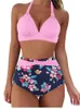 Women's Swimwear Retro Floral High Waist Bikini Set Pin Up Swimsuit For Women Push Biquini Feminino 2024 Beach Bathing Suits Vintage