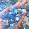 Figurines décoratives 5pcs Natural Aquamarine Star Crystal Carvings Mineral Healing Stone Gemstone Home Room Decor pour les bijoux de bricolage