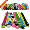 Bangle DHL 18CM 200PCS Mixed Silicone Wristbands 17 Colors Soft Bracelets Bands for Shoe Charms Accessories Kids Party Gift