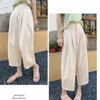 Women's Pants Mori Girl Style Cotton Linen Sweet Cute Pink Ankle-length Summer High Waist Casual Simple Loose Wide Leg For Women