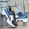 Casual Shoes Students Roller Skates Boy Four Wheels Deformation Double Rows Men Inline Kids Parkour Sneakers