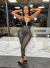 Weird Puss Feather Strapless Women Jumpsuit Sparkle Rhinestones s Body Shaping Rave Party Pole Stage Performance Wear 240409