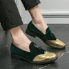 Casual schoenen Loafers Heren Tassel Fashion Black Suede Gold Business Blue Banquet Dress Mocasins