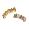 Hip Hop Hip Hop Gold Braces Fangs Colors 6 Colors Micro Encrusted Diamond Gold Teeth Ornament Frozen Grill