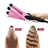 Professionell Curling Ceramic Hair Curler Wave Waver Styling Tools Styler Wand Three Barrel Irons Automatic 240412