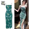 Abiti casual Tingfly Donne Summer Fashion Painting Aesthetic Floral Stampa BodyCon Cinghia Night Cint Lady Sundrixes Clubwear Clubwear