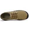 Suede Leather Casual Shoes For Men Lace Up Lightweight Outdoor Sneakers vandringsskoskorlägenheter Trekking 240407