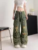 Damesjeans Vintage Streetwear Y2K Grunk Punk Baggy High Taille Multi Pocket Wide Leg Cargo Pants Aesthetic Trendy Mop Trousers