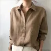 Femme Blouses Tops Fashion Autumn White Shirts Women Long Sleeve Blouse Korean Woman Linen Clothes Femininas