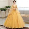 Casual Dresses Evening Dress Wedding Exquisite Cloak Sleeves Lace Beaded Floral Print Layered Puffy Tulle Sequins Lace-up V-Neck Ball