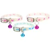 Dog Collars 3 Pcs Fluorescent Pet Collar Anti-lost Puppy With Bell Belt Charge Night Silica Gel Travel Leash