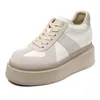 Casual Shoes 2024 Spring Thick Sole Genuine Leather Inner Heightening Little White Women's Moral Training