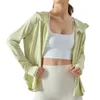 Desginer Aloe Yoga Jacket Top Shirt Clothe Short Woman Hoodie Summer New Outdoor Sports Sunscreen 코트 여성 느슨한 통기성 지퍼 까마귀 달리기 피트니스 슈트