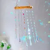 Trädgårdsdekorationer Suncatcher Crystal vindklocka hängande ljuskrona målat glashänge ljus catcher reflekterande pärlchakras dekoration