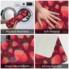 Mattor Strawberry grodor Upprepande mönster 3D mjuk non-halp mattmatta matta fotkudde jordgubbar grodgies paddor höst