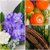 Fleurs décoratives Hortensia Fleur Small Orange Couronne de simulation Plant Garland Porte suspendue Ornements de mariage Home Decor Hoop