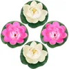 Decoratieve bloemen 4 pc's vijver decoratie gesimuleerde halfopen lotus blad kunstmatige bloem drijvende set thuis mooie rekwisieten plantenschuim voor