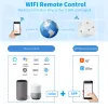 Plugs 20a Tuya Smart Socket WiFi UK Plug 3Pin Adapter Home Alexa Voice Control med Energy Monitering Timer Function Power Outlet Set