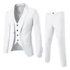 Herrdräkt Slim 3 -stycken kostym Business Wedding Party Vest Pants Coat Mens klänningskjorta och slips Set240416