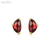 Stud -oorbellen Allnoel Solid 14k geel goud voor vrouwen Citrine Red Granaat Jubileum Geschenken Dainty Elegant Fine Jewelry Handmade