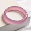 Bangle Natural Agate Violet Chalcedony Bracelet Female Pink Purple Girl's Round Jade Light Beauty