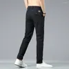 Męskie spodnie Summer Stretch Casual Men Think miękka moda elastyczna koreańska szczupłe ubrania męskie spodnie szary czarny zielony