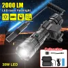 Scopes 30W 2000LM 500800m Range LED LED White Laser Taschenlampe für die Jagdtaktik -Nacht -Scout -Leuchten, das wasserdichte Gewehrleuchten leuchte