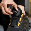 Styl obrotowy guziki męskie buty robocze Buty robocze oddychające buty zewnętrzne bez poślizgu buty platformowe dla mężczyzn 240419