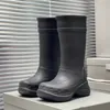 2024 Novos Kids Crocse Echo Cog Summer Summer Altos botas de chuva de joelho de joelho de joelho de 6 cm de borracha sola unissex moda casual calçados calçados de fábrica