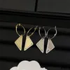 Charm letter P earrings Titanium steel designer for women triangle diamomd stud luxury jewlery hoop gifts woman girl gold silver earring wholesale