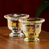 Şarap Gözlükleri Kristal Boyalı Altın Buda Kupası İbadet Önünde Guanyin Su Ev Süsleri Çay Kupa