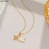 Stainless Steel Clover Necklace for Women White Black Luxury Designer Jewelry Elegant Charm 4 Leaf Love Whale Sailormoon Pendant Necklaces Wholesale