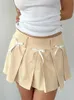 스커트 여성 Bowknot preated Skirt High Waist Mini Skirt Kawaii 캐주얼 고딕 여름 스커트 Y2K 미학적 옷 Y240420