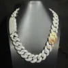 Modeschmuck 25mm Cuban Link Chain Hip Hop -Kette 925 Sterling Silber Moissanite Diamant Cuban Link Halskette