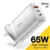 Control Essager 4 Ports PD3.0 USB Charger Eu US UK Plug Led Display Fast Charging Smart Mobile Phone Зарядное устройство для iPhone Samsung Xiaomi