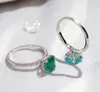 Amanti Emerald Promise Ring 925 Sterling Silver Engagement Anelli per matrimoni per donne Fincrini Finer Jewelry5839410