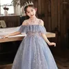 Girl Dresses 2024 Spring Series Flower Dress Fashionable Birthday Sweet Trend Heavy Industry Performance