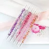 5 PC/set per perle di cristallo a punta delle nail art maneggevano a doppio disegno dipinto strumenti di manicure di strass