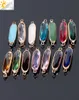 CSJA Mix Colors 10pcs Bezel Setting Long Oval Shaped Jewelry Making Glass Beads Women Sweater Dress Casual Necklace DIY Accessorie5924067