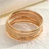 Bangle 17KM Retro Gold Color Bracelets For Women Girls Multi-layered Circle Bracelet Simple Styles Jewelry Personality Fashion 2024